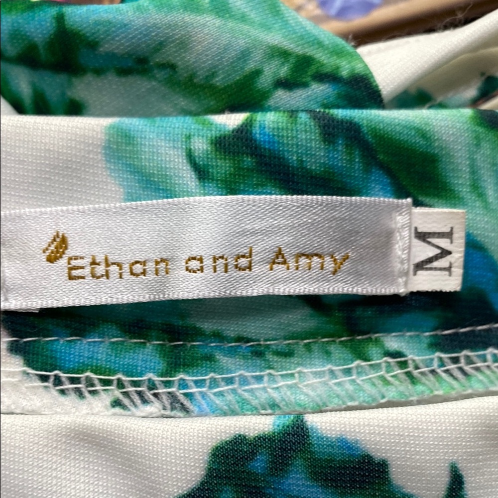Ethan and Amy Green and Blue Floral Top